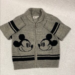 Gap Disney Gray Mickey Mouse full zip Kids Sweater 4t